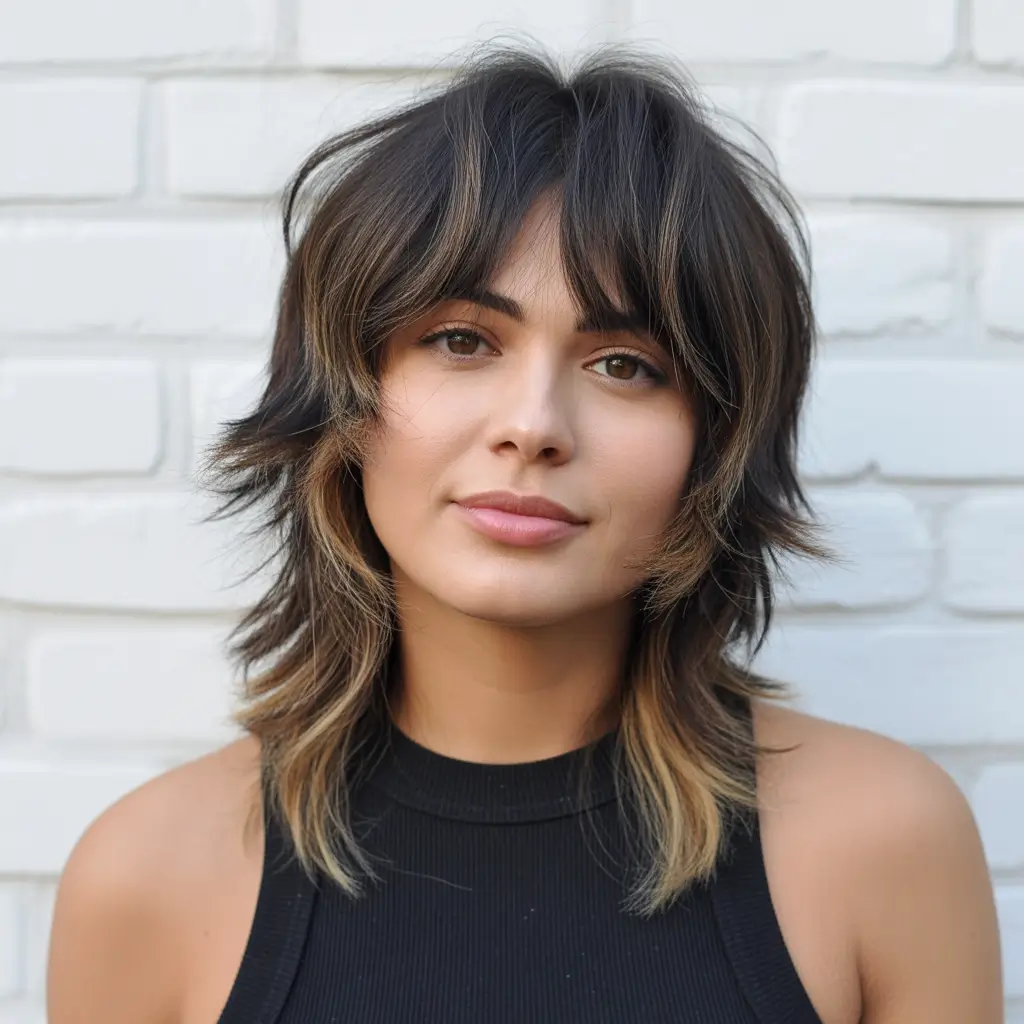 Best shag hairstyles 2026 Soft Layered Shag With Wispy Bangs