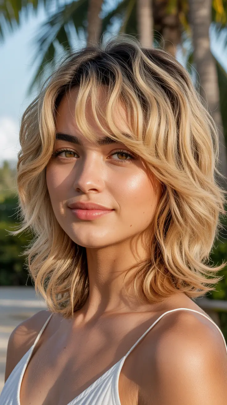 Best shag hairstyles 2026 Sunlit Blonde Shag With Soft Face Framing