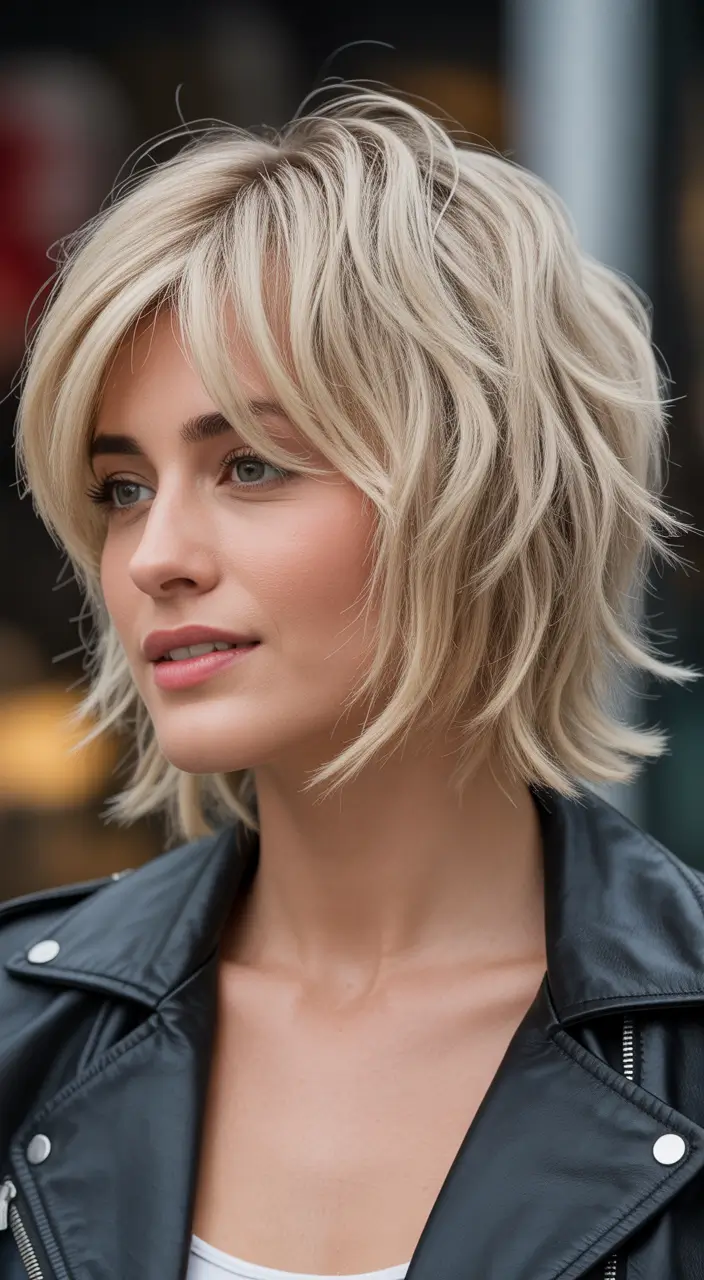 Best shag hairstyles 2026 Edgy Blonde Shag With Wispy Crown Layers