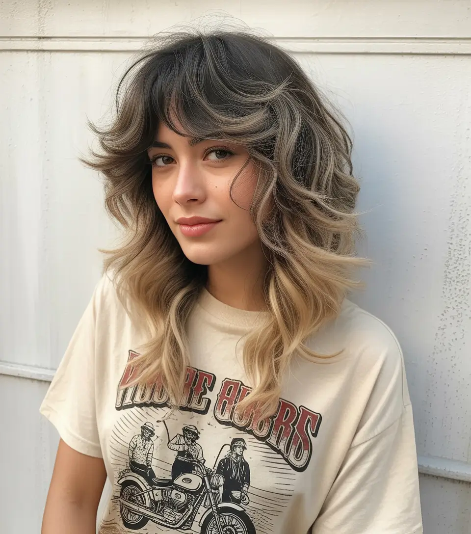 Best shag hairstyles 2026 Long Wavy Shag With Smoky Dimension