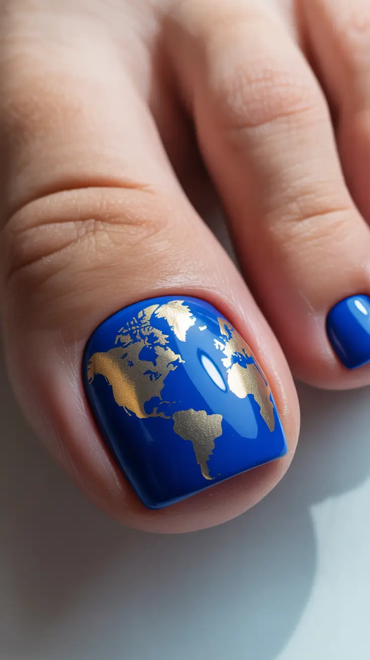 Bright toe nail colors 2026 Blue Gold Map