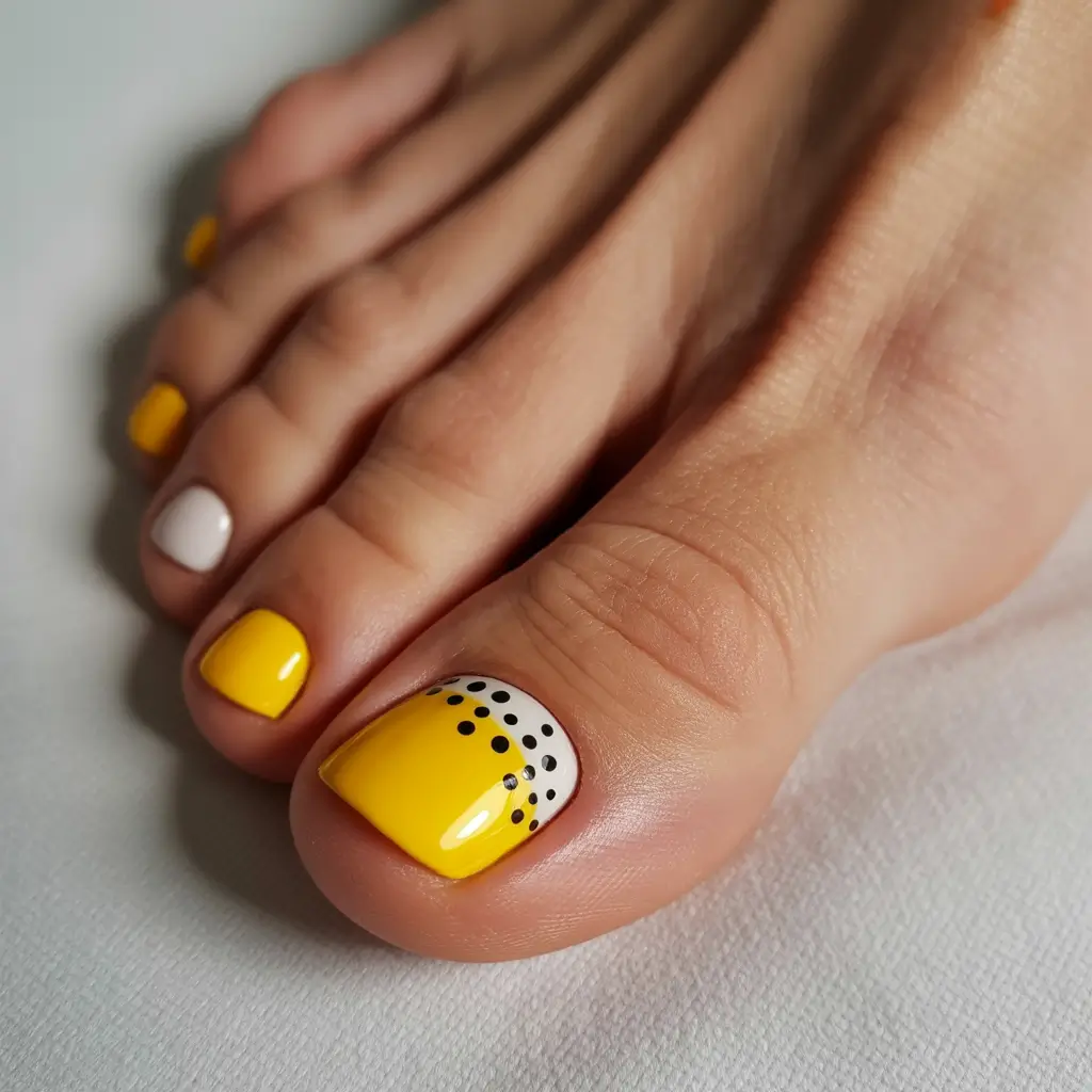 Bright toe nail colors 2026 Yellow Graphic