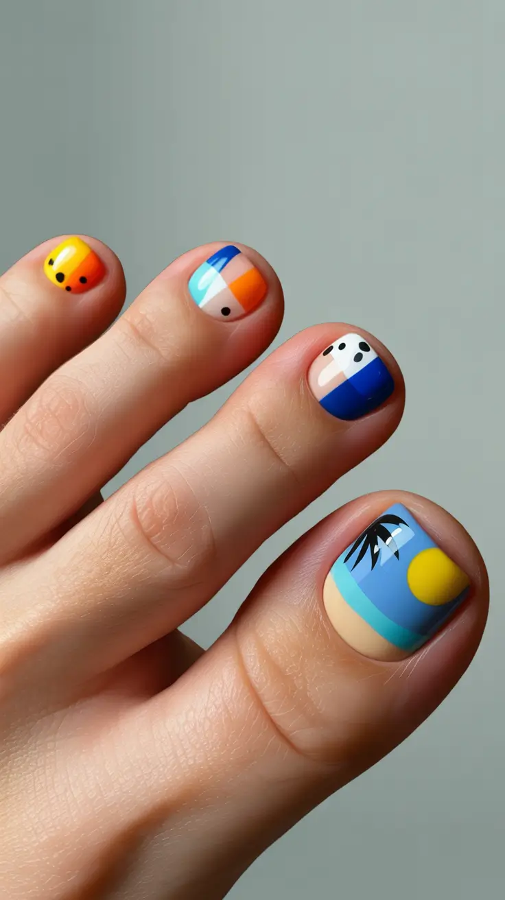 Bright toe nail colors 2026 Color Block