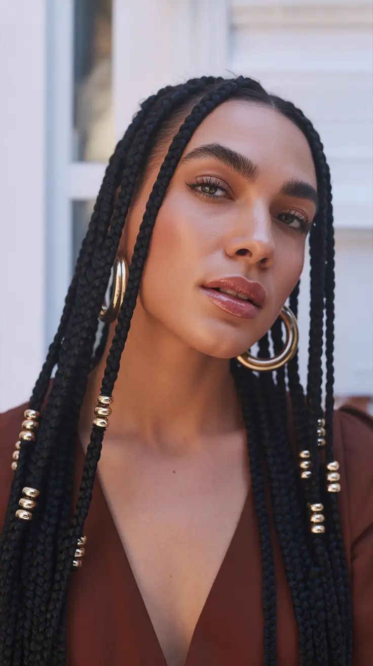 Chic braided hairdos 2026 Golden Bead Elegance