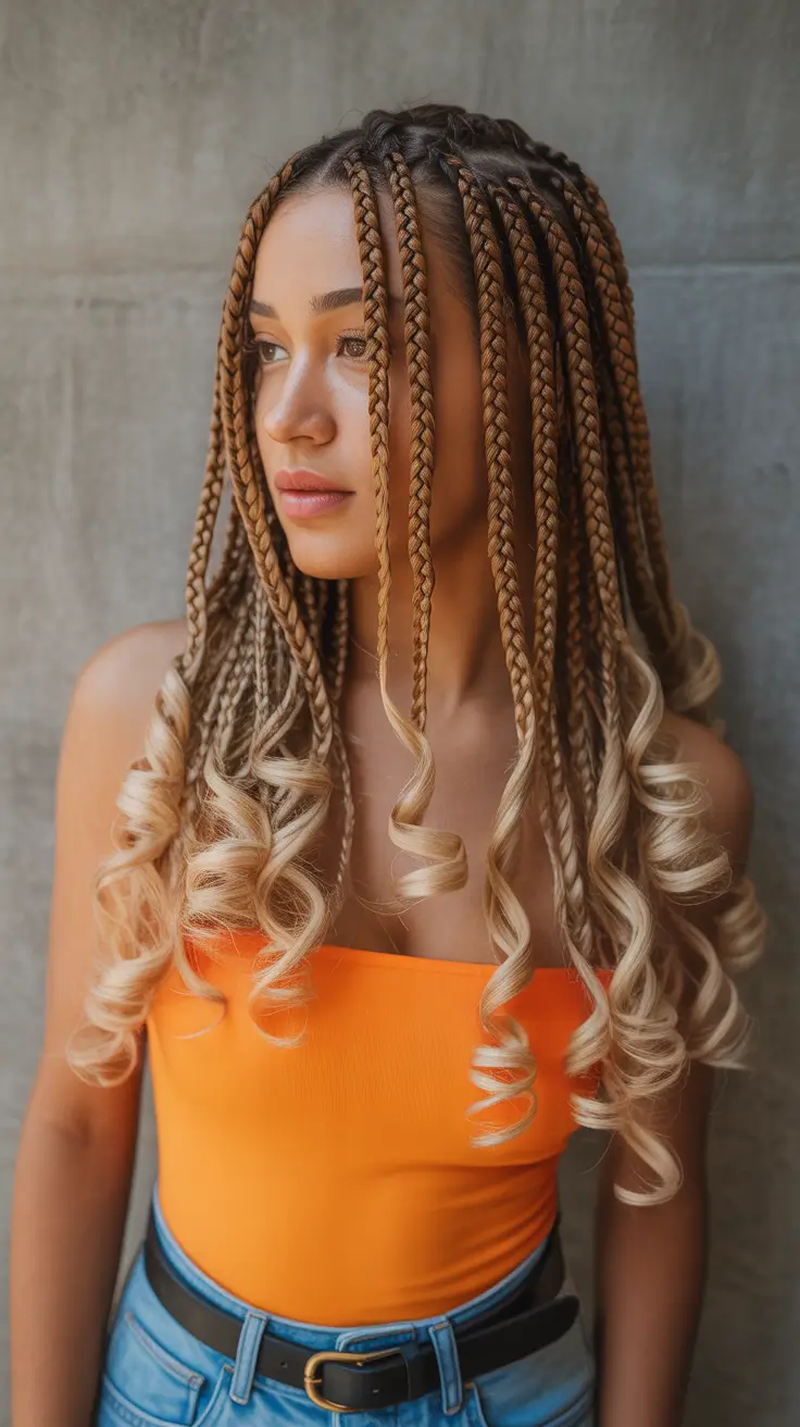Chic braided hairdos 2026 Honey-Dipped Boho Curls