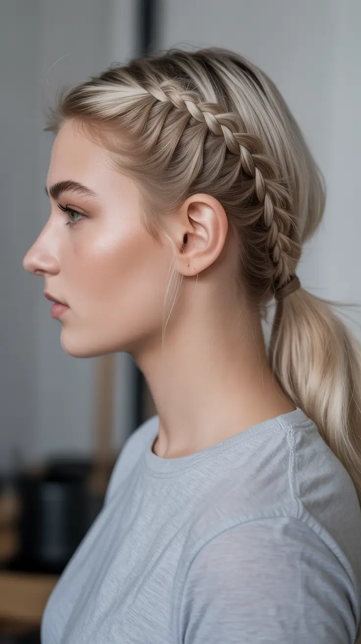 Chic braided hairdos 2026 Side-Braided Sleek Pony