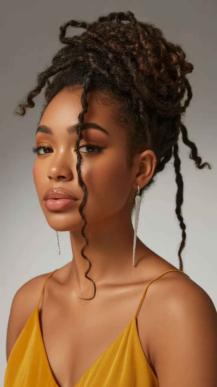 Chic braided hairdos 2026 Textured Updo With Free Spirals