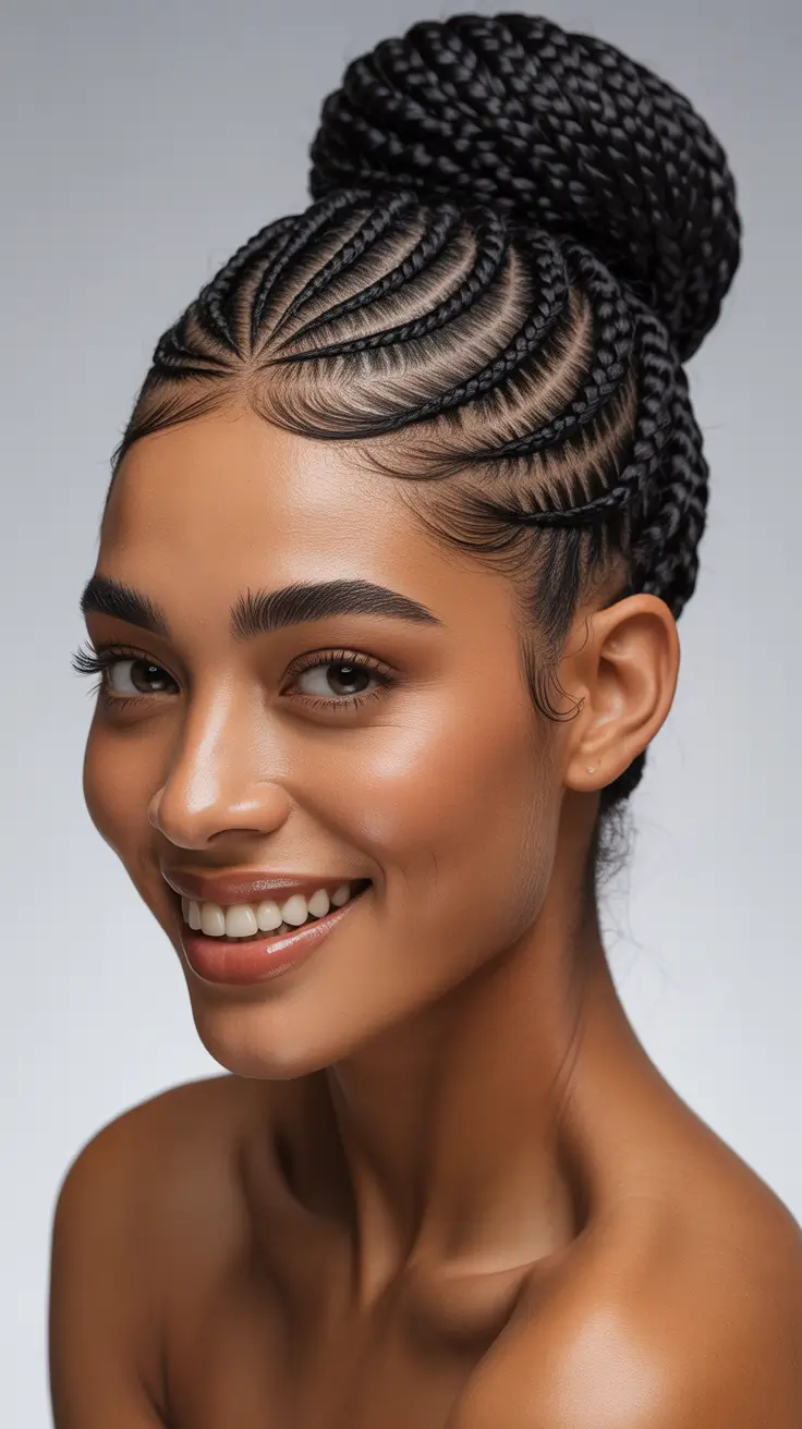 Chic braided hairdos 2026 Polished Braided High Bun