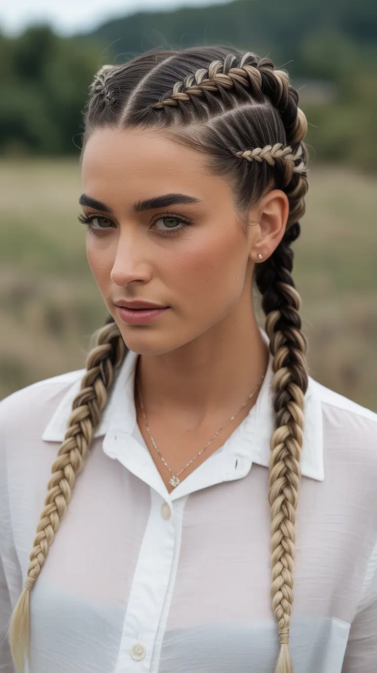 Chic braided hairdos 2026 Double Dutch Symmetry