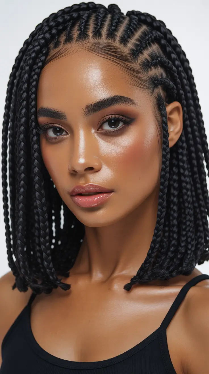 Chic braided hairdos 2026 Short Braided Bob Precision