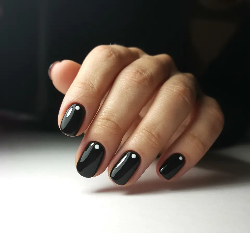 Classic black nails for 2026 Simple glossy style