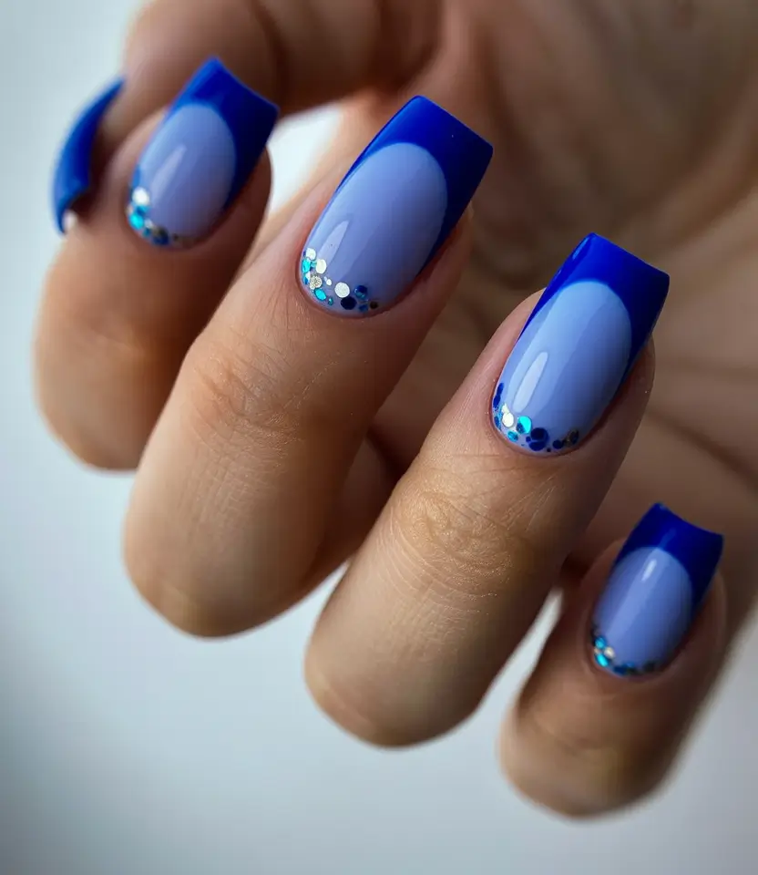 Blue nail designs Dusty