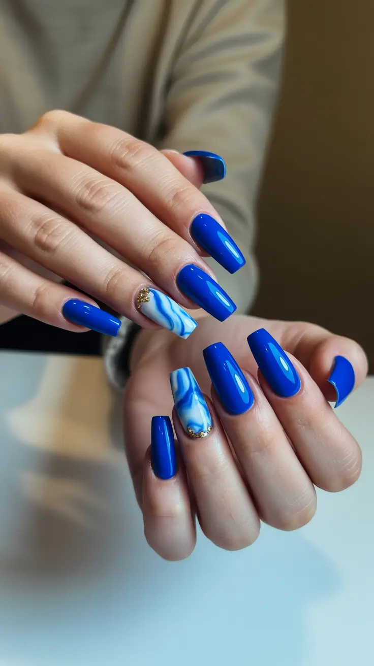 Blue nail designs Royal