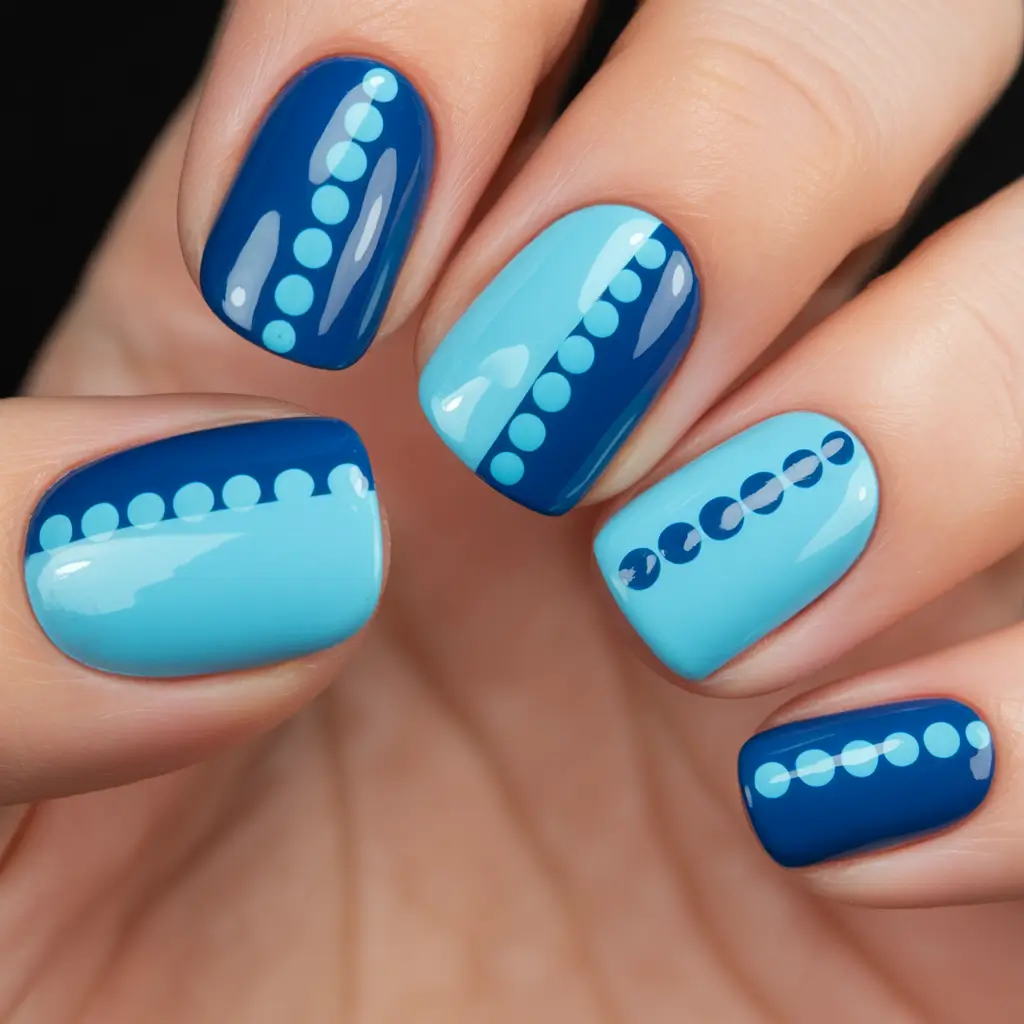 Blue nail designs Milky