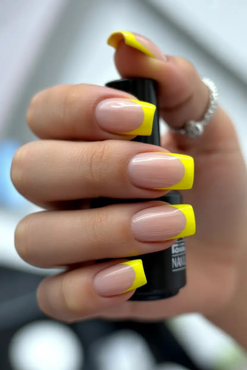 Classic French nails 2026 Yellow