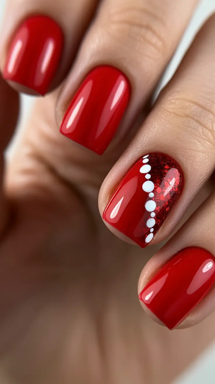 Classic red nails 2026 Deep red with gold lines