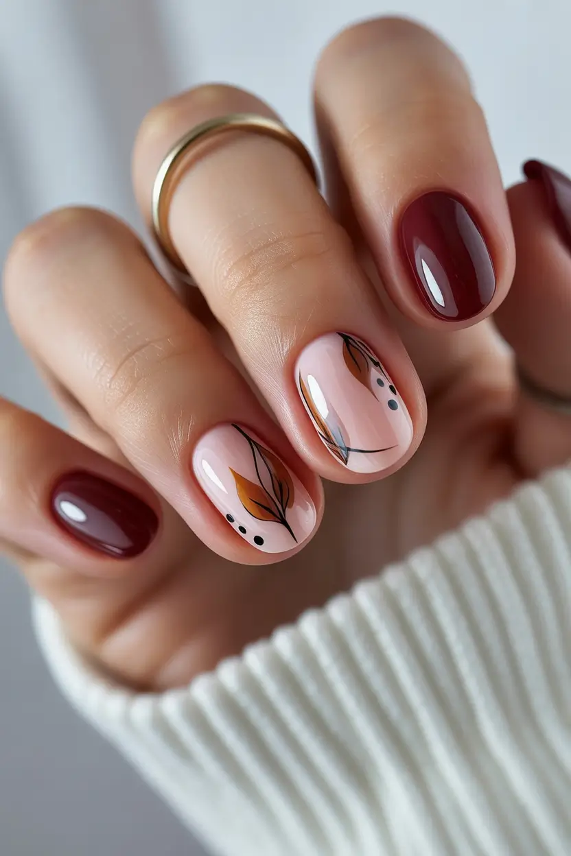 Classy elegant nails 2026 Burgundy art