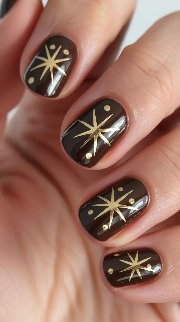 Classy elegant nails 2026 Black gold