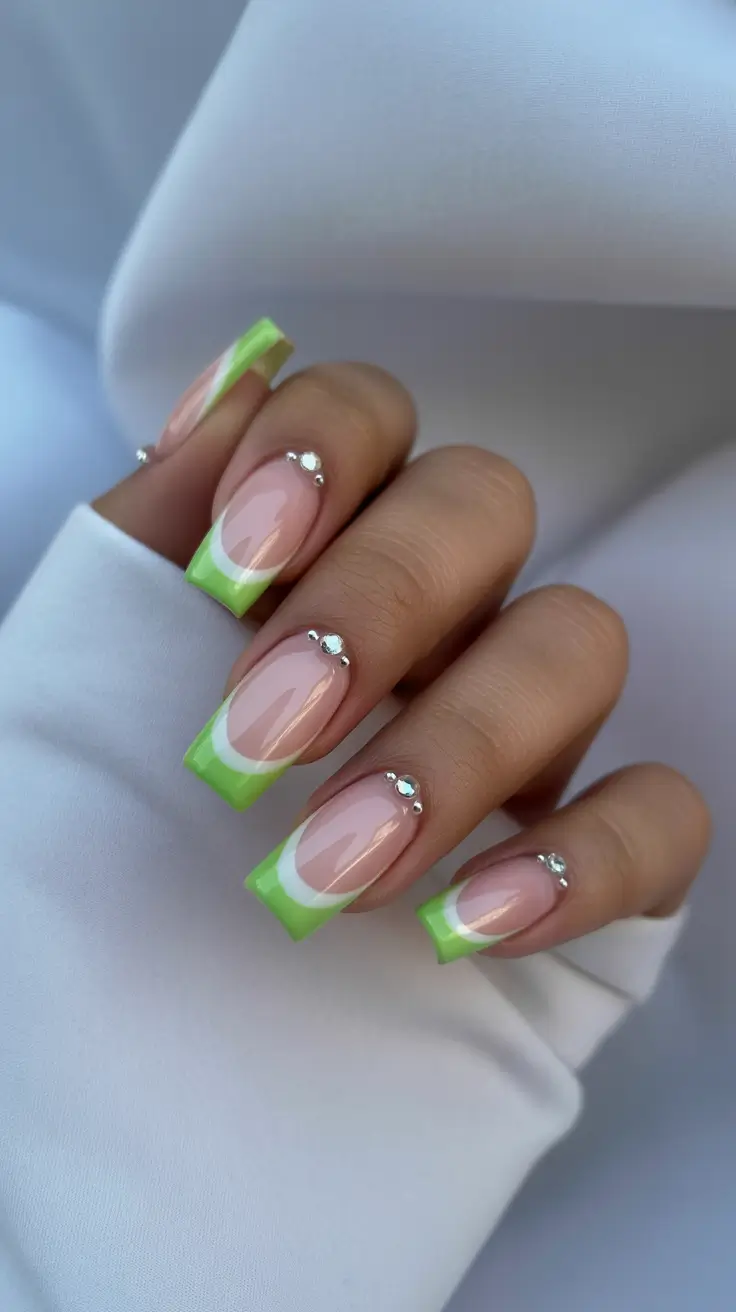 coffin-nails-inspiration-2026-Fresh-Green-French-With-Crystal-Crown