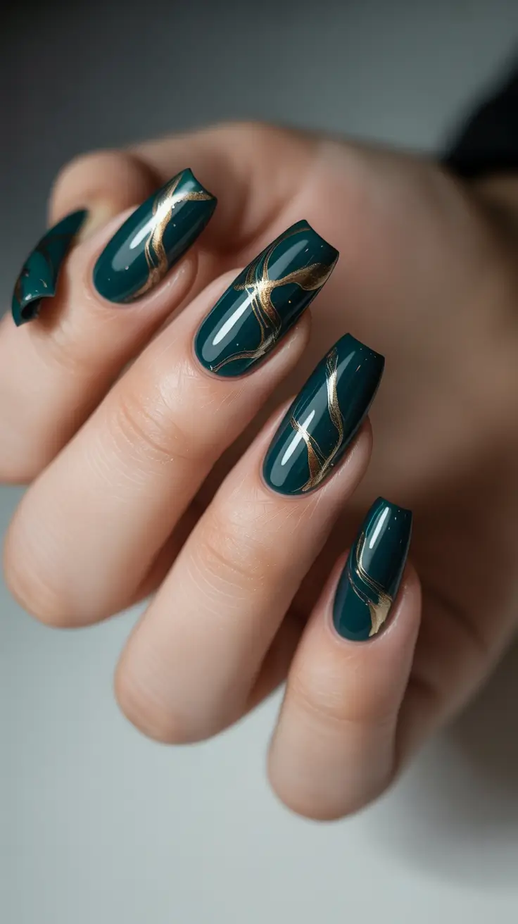coffin-nails-inspiration-2026-Teal-Gold-Abstract
