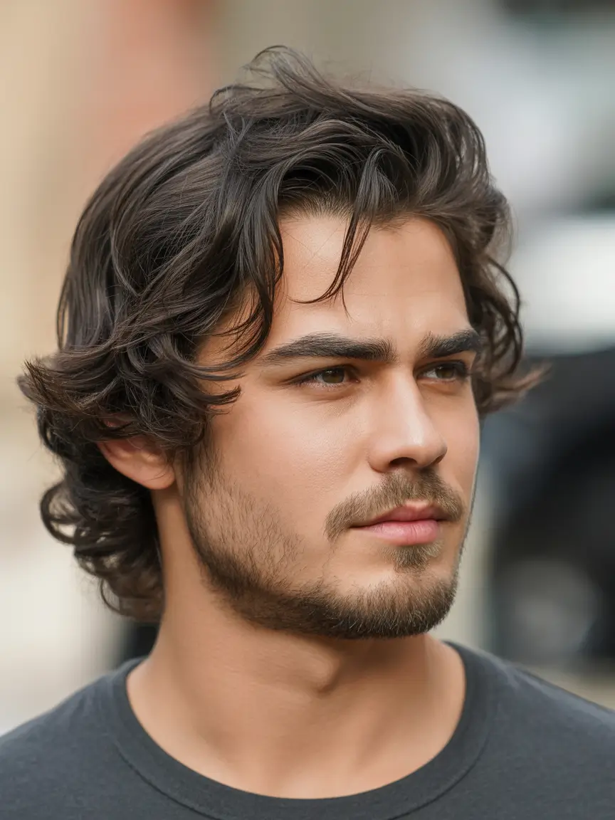 Cool haircuts for men 2026 - Medium Wavy Flow With Lifted Layers