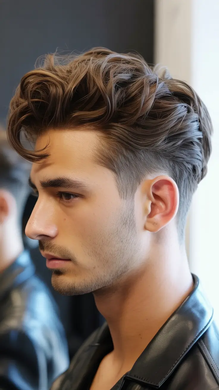 Cool haircuts for men 2026 - High Volume Sweep With Clean Fade