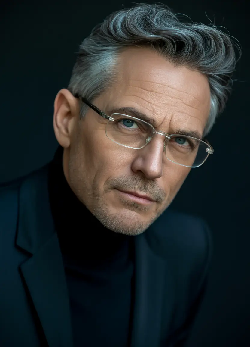 Cool haircuts for men 2026 - Classic Grey Volume With Refined Presence