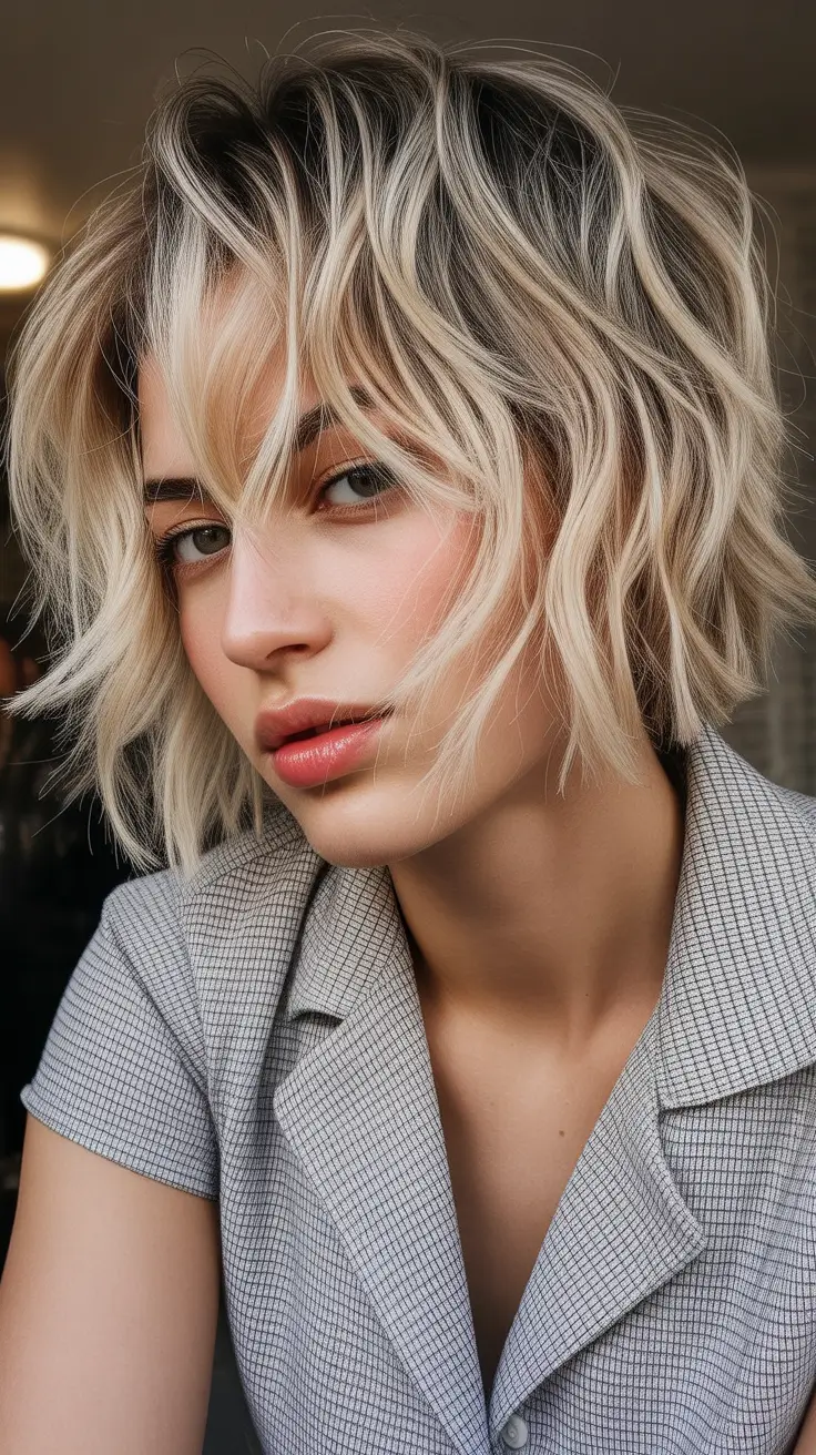 Cute choppy bob Haircuts 2026 Soft Blonde Choppy Bob With Airy Movement