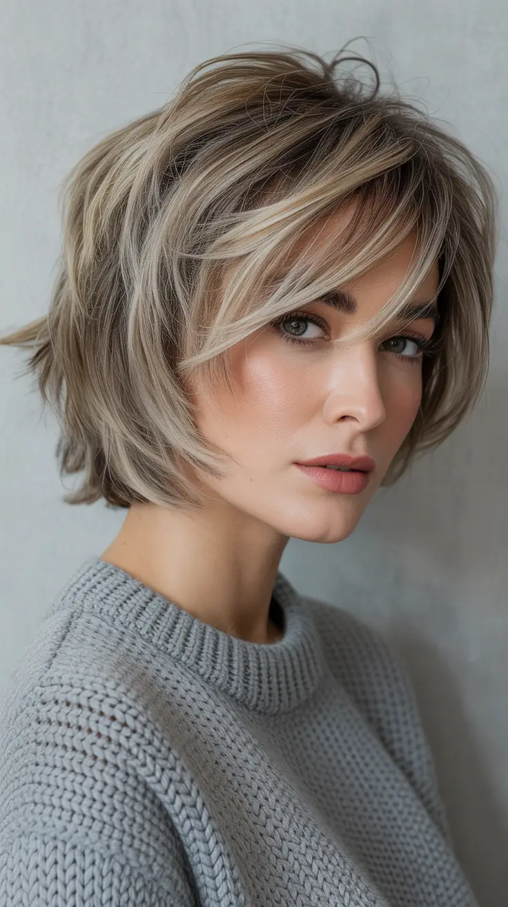 Cute choppy bob Haircuts 2026 Dimensional Cool Blonde Bob With Gentle Layers
