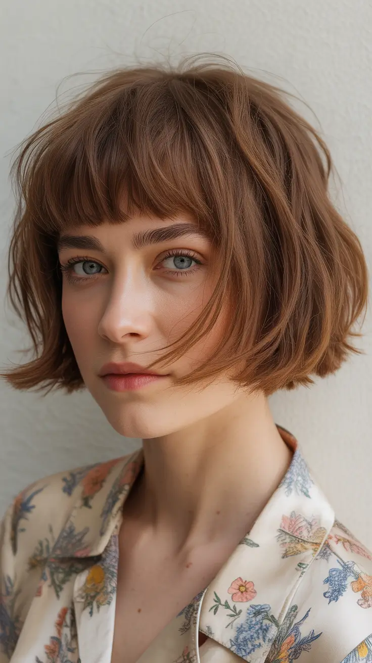 Cute choppy bob Haircuts 2026 Short Layered Blonde Bob With Soft Dimension