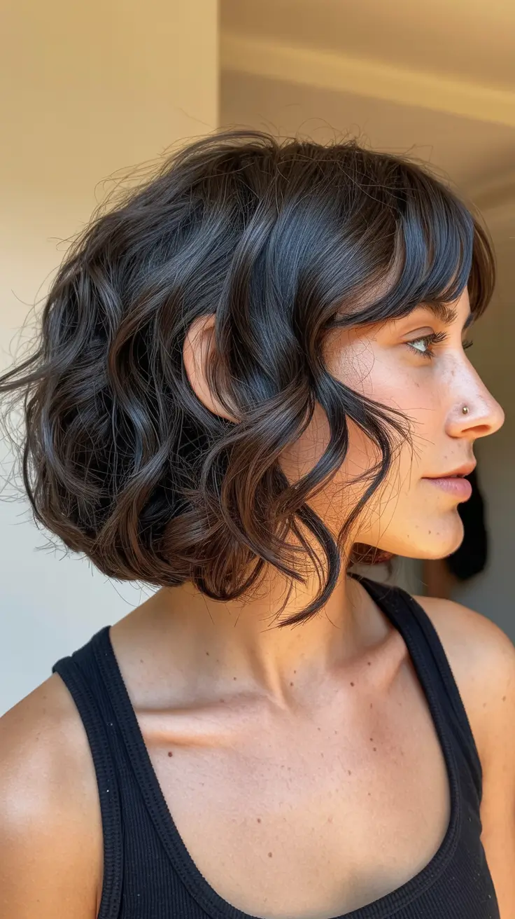 Cute choppy bob Haircuts 2026 Lavender Textured Bob With Movement