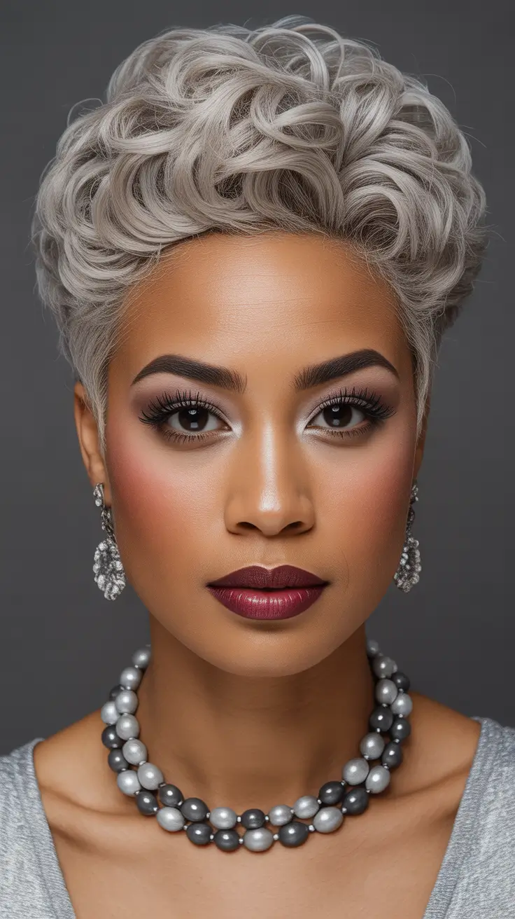 Cute short Haircuts 2026 Modern Voluminous Platinum Pixie