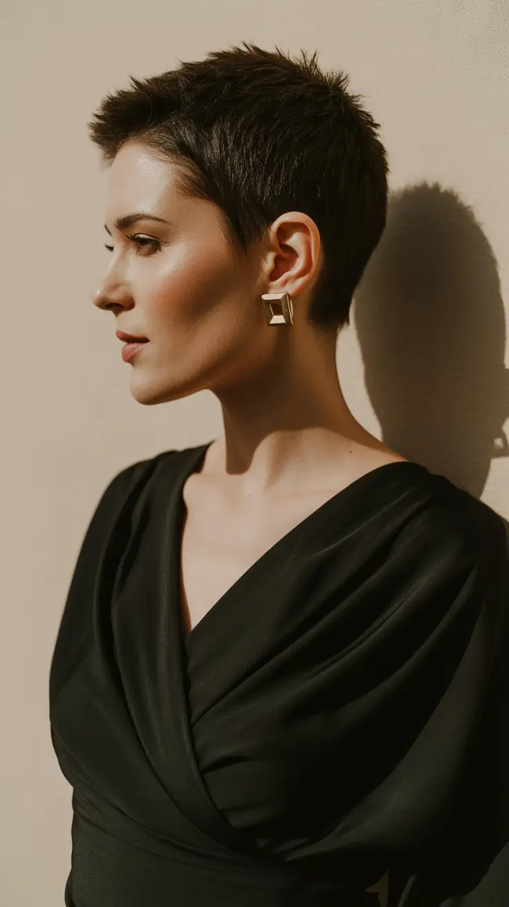 Cute short Haircuts 2026 Refined Ultra Short Pixie With Sleek Contouring