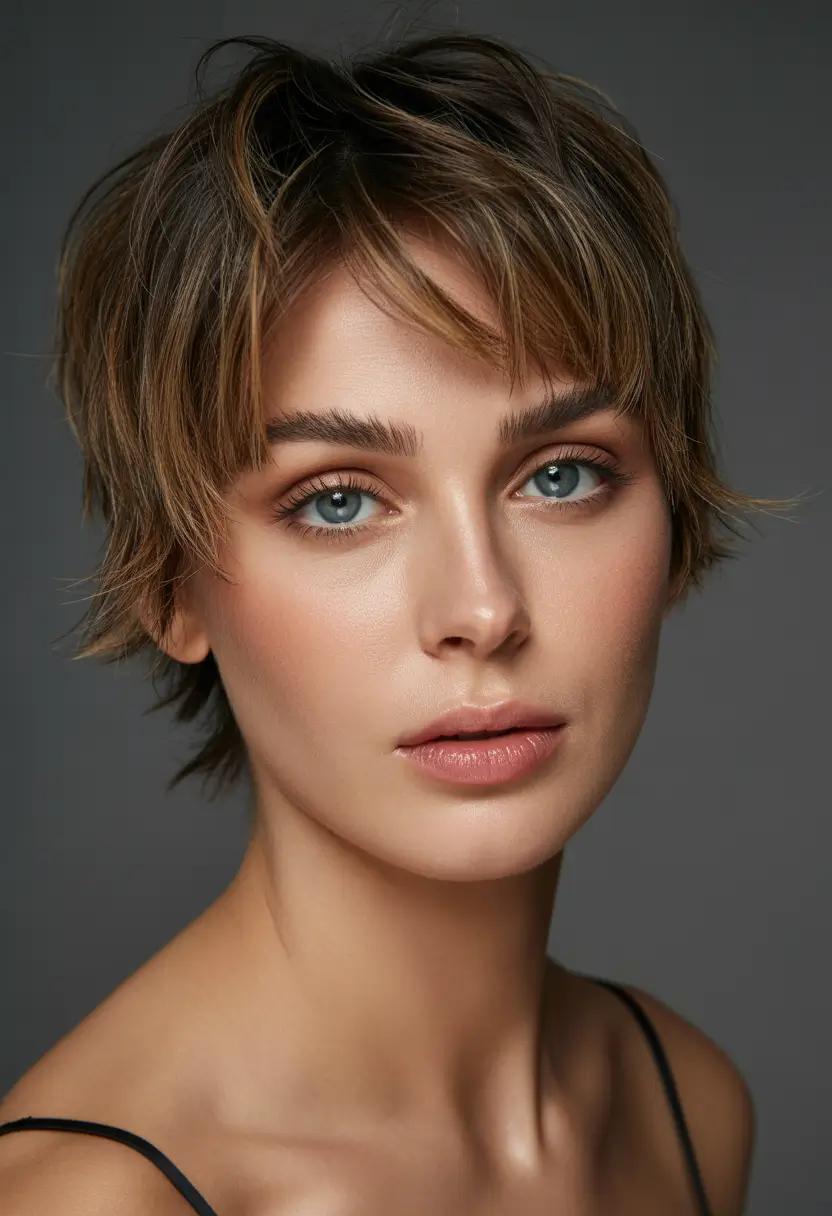 Cute short Haircuts 2026 Soft Tousled Short Shag