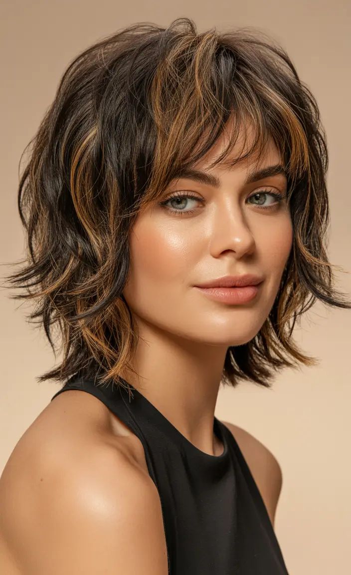 Edgy-Shag-Haircut-Styles-2026-Chic-Espresso-Shag-with-Golden-Threads