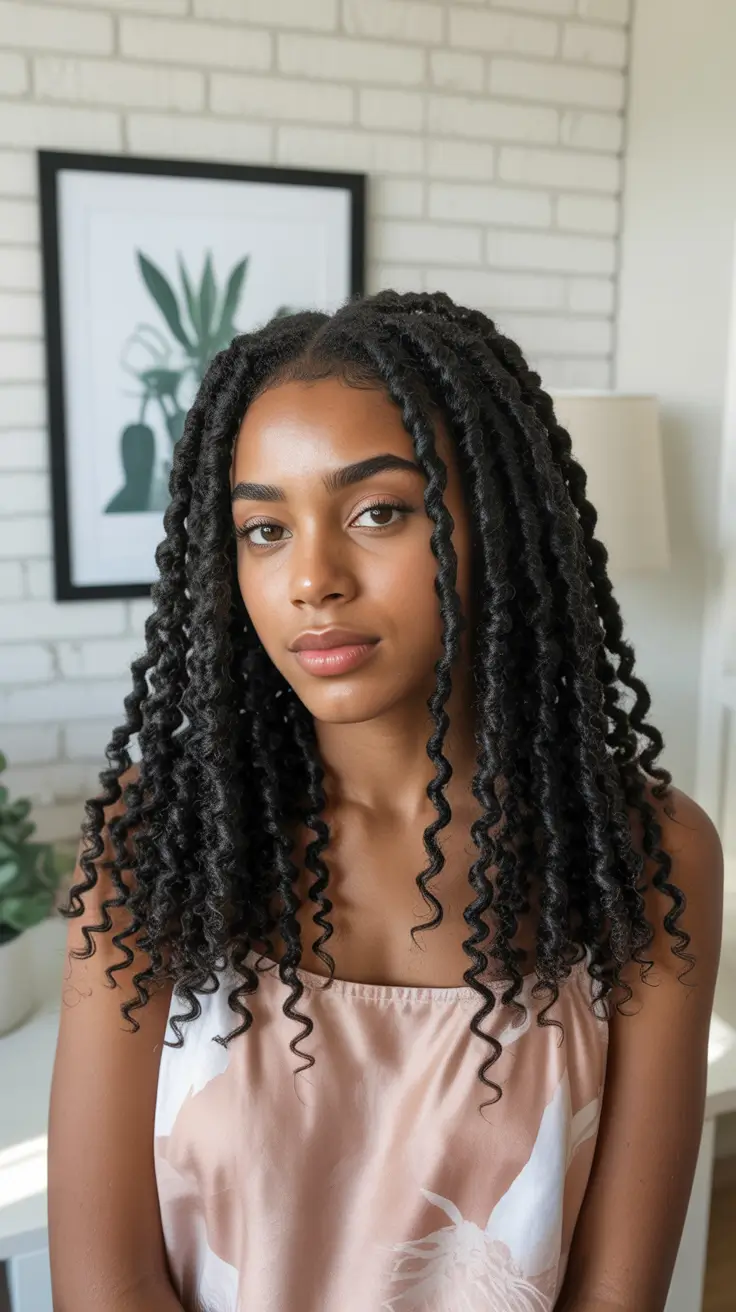 Elegant long hairstyles 2026 Defined Twist-Out Curls in Natural Texture