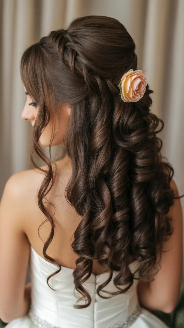 Elegant long hairstyles 2026 Romantic Half-Up Volume With Defined Curls