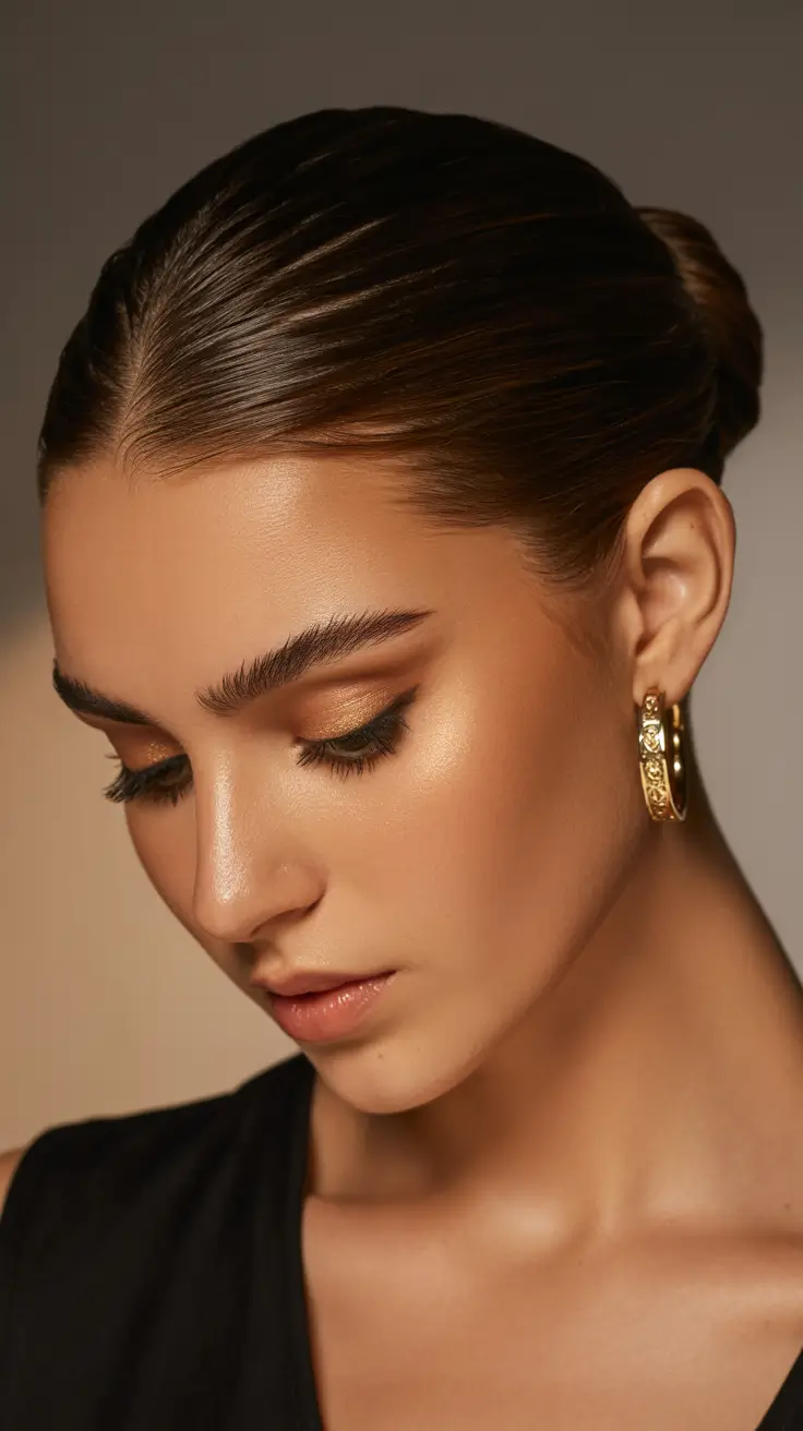 straight hairstyles polished sleek bun grace