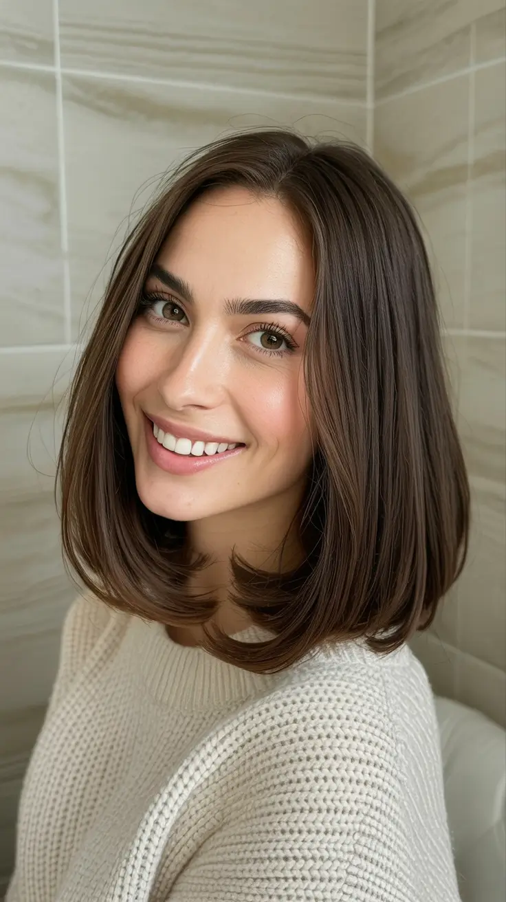 straight hairstyles soft round bob