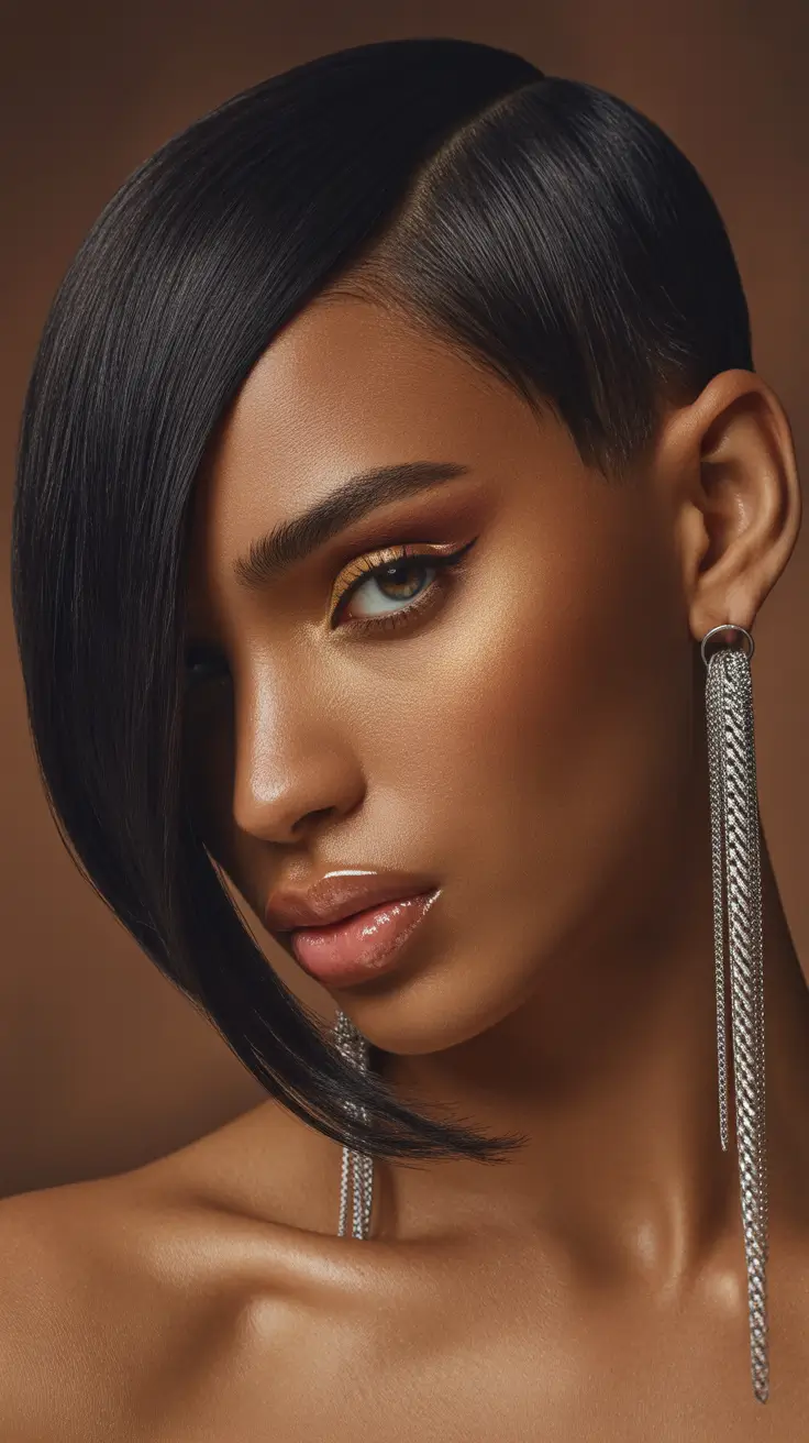 straight hairstyles asymmetric modern edge