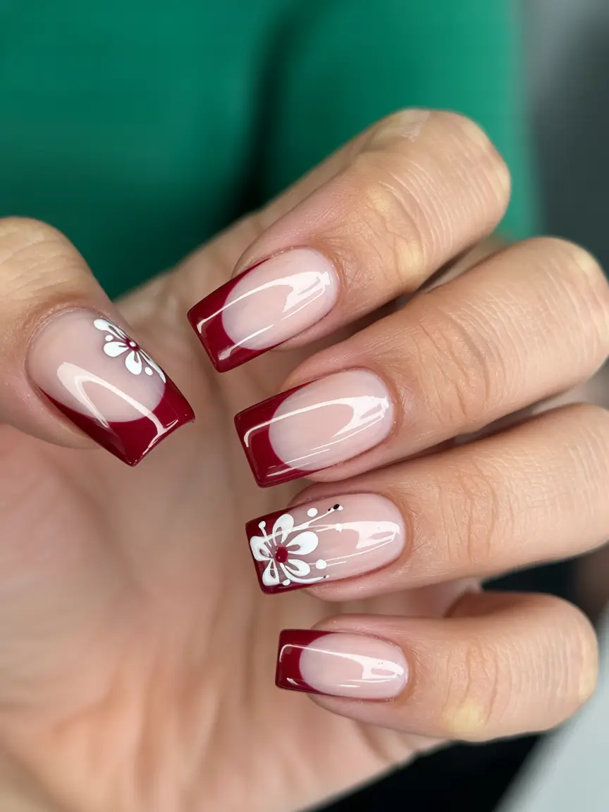 gel nail art designs 2026 Pink Red French White Art