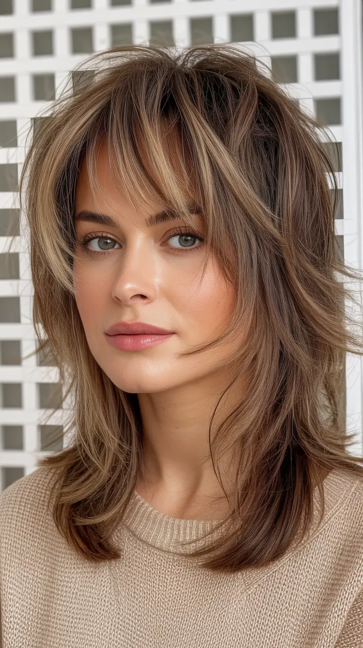Layered haircut ideas 2026 textured shag wispy flow