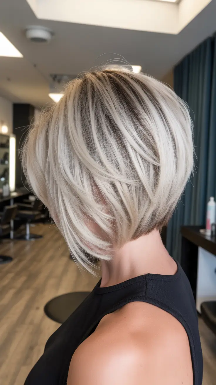 Layered haircut ideas 2026 Stacked Textured Bob