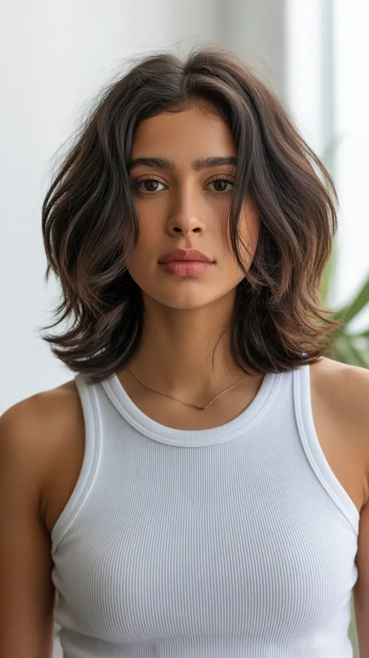 Layered haircut ideas 2026 Textured Shoulder Waves