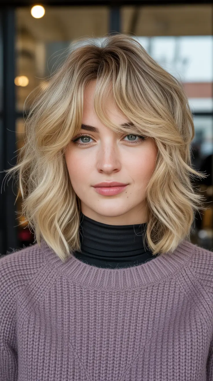 Lob haircut inspiration 2026 Feathered French Inspired Lob