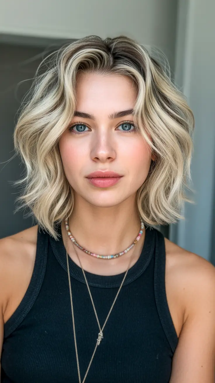 Lob haircut inspiration 2026 Minimalist Blonde Blunt Lob