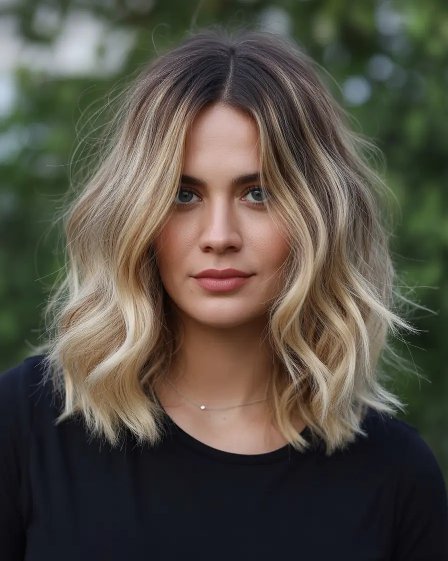 Lob haircut inspiration 2026 Lived In Blonde Volume Waves