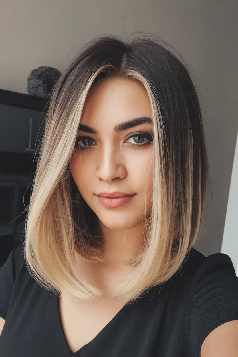Lob haircut inspiration 2026 Sleek Blonde Sophistication