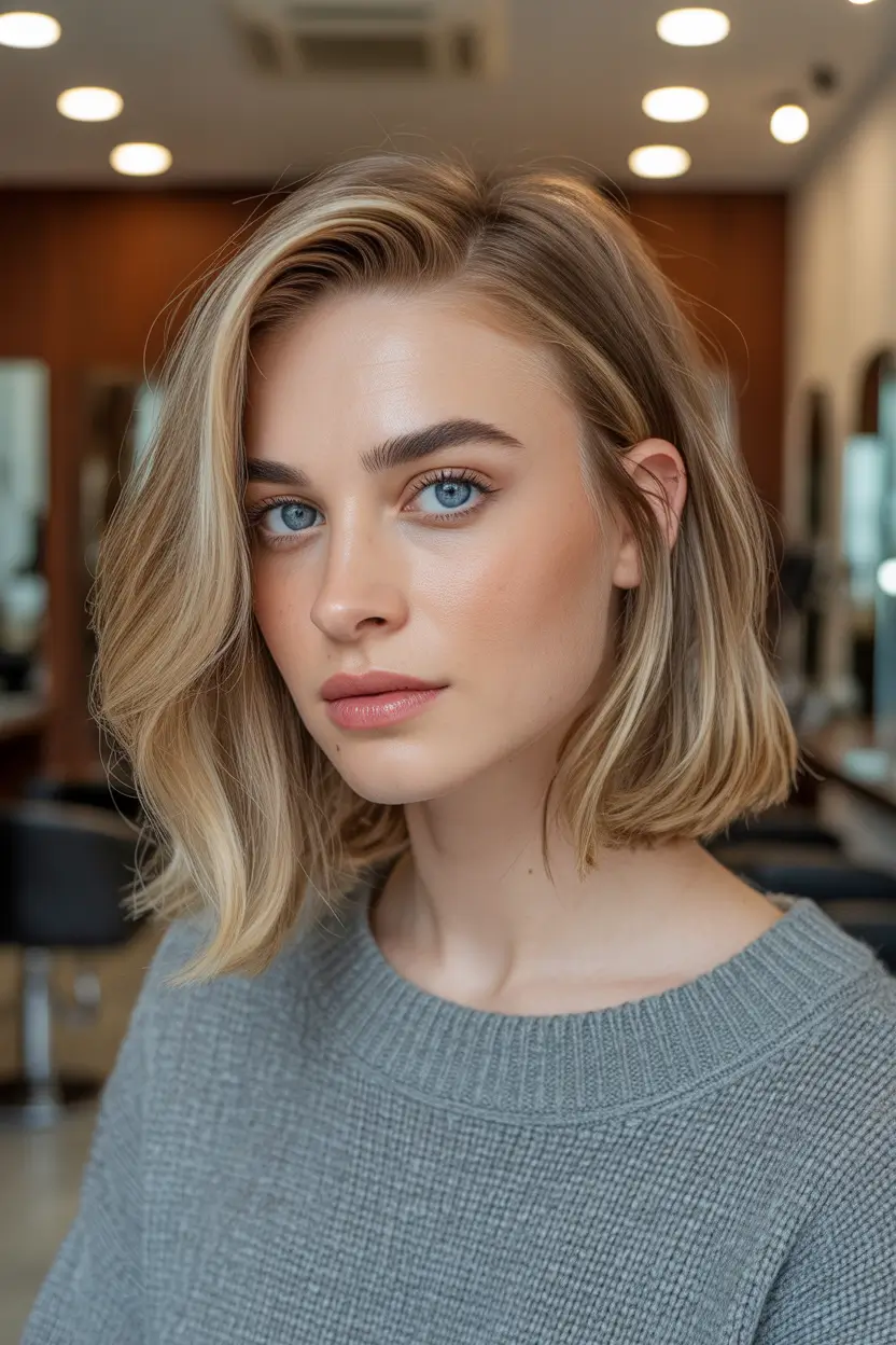 Lob haircut inspiration 2026 Soft Italian Inspired Texture