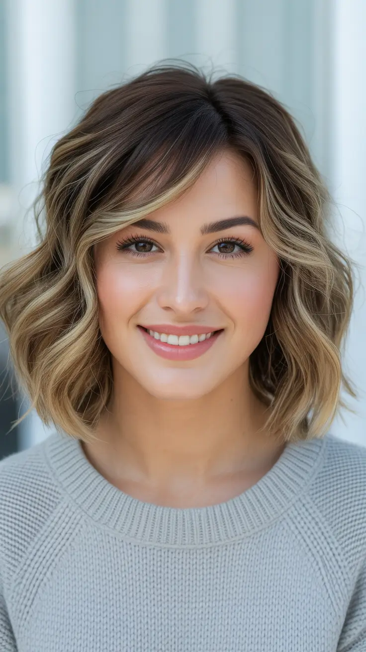 Mid-length haircut ideas 2026 Soft Rooted Blonde Bob With Lived-In Texture